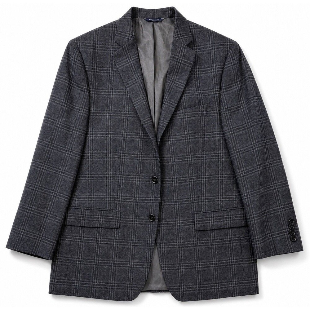 Ralph Lauren Blazer 42R Gray Plaid Silk Wool Sport Coat Men Made Canada